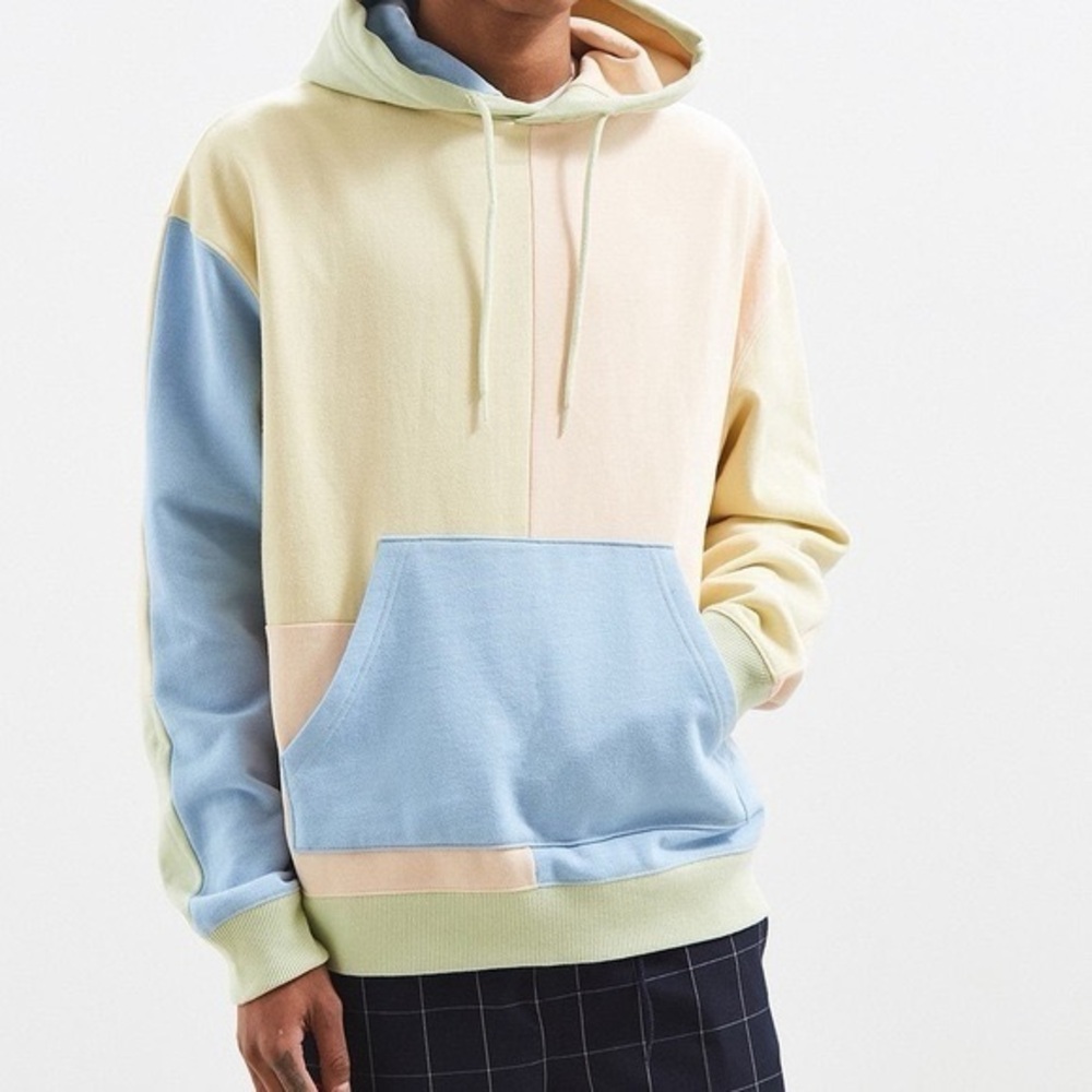 Urban Outfitters Patchwork Pullover Hoodie Sweatshirt Sz Small